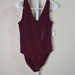Gap Burgundy Ladies 96% Cotton 4% Elasthanne Body‎ Suit Sz M